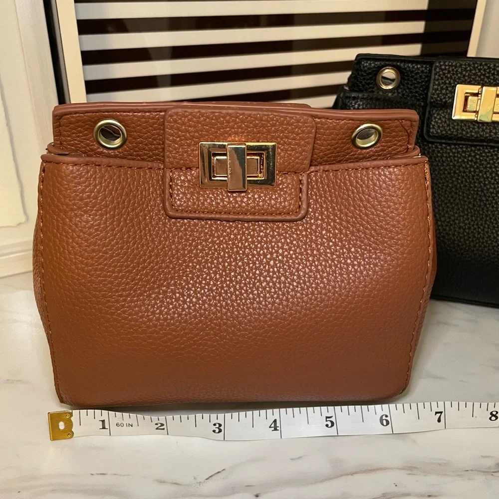 Brown Vegan Leather Handbag Crossbody